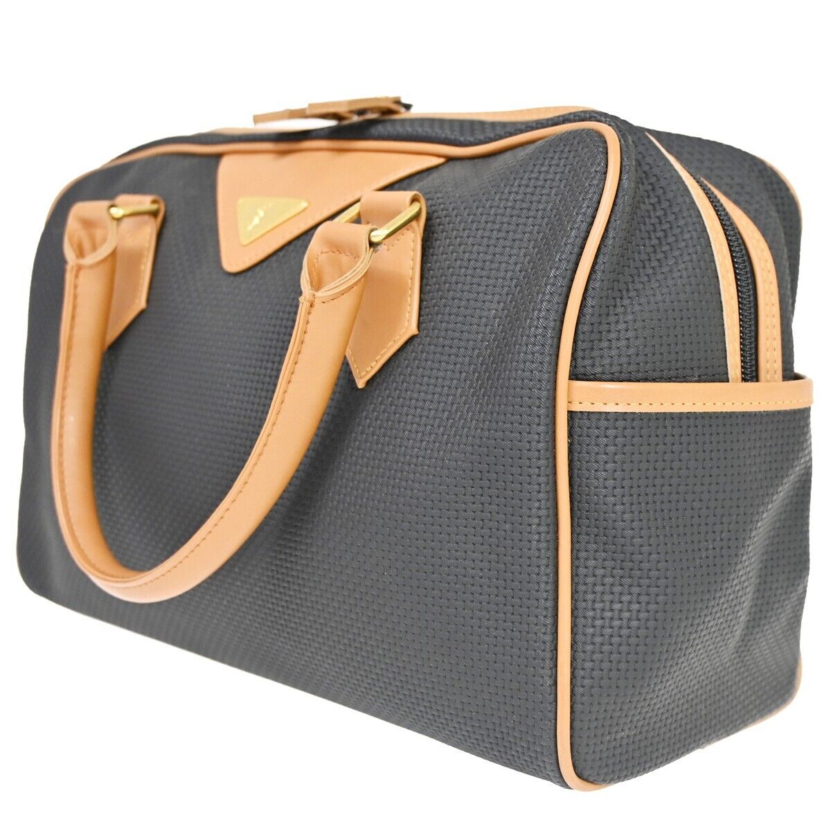 YVES SAINT LAURENT YSL Tote Hand Bag Leather PVC Black Beige Gold  63SH216
