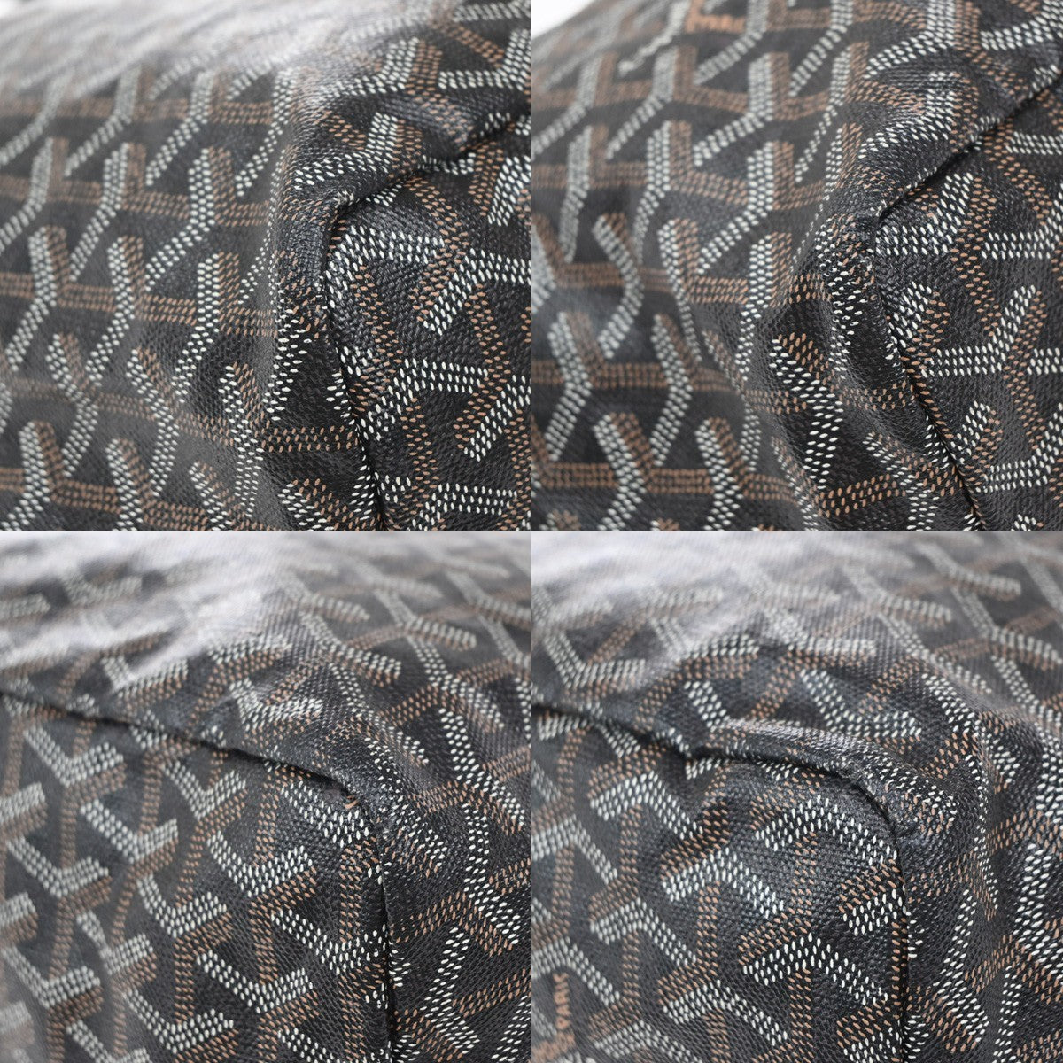 GOYARD Saint Louis PM Shoulder Tote Bag Coating Canvas Leather Black 628RF892