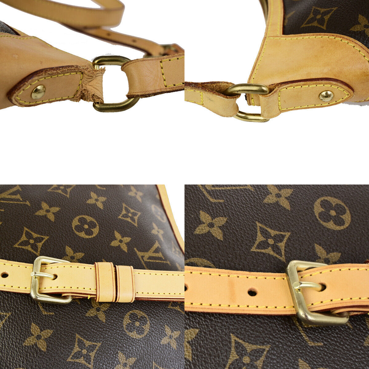 LOUIS VUITTON Odeon PM Shoulder Bag Monogram Leather Brown Spain M56390 76SJ503