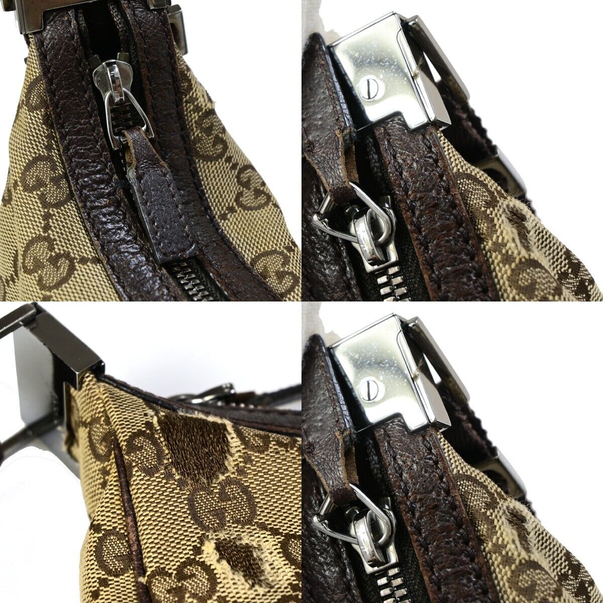 GUCCI GG Pattern Shoulder Bag Canvas Leather Brown SHW Made in  Italy 61EB656