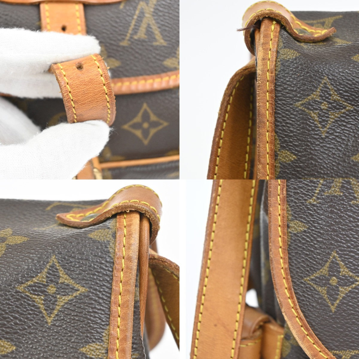 LOUIS VUITTON Logo Saumur 30 Shoulder Bag Monogram Leather Brown M42256 84CA912