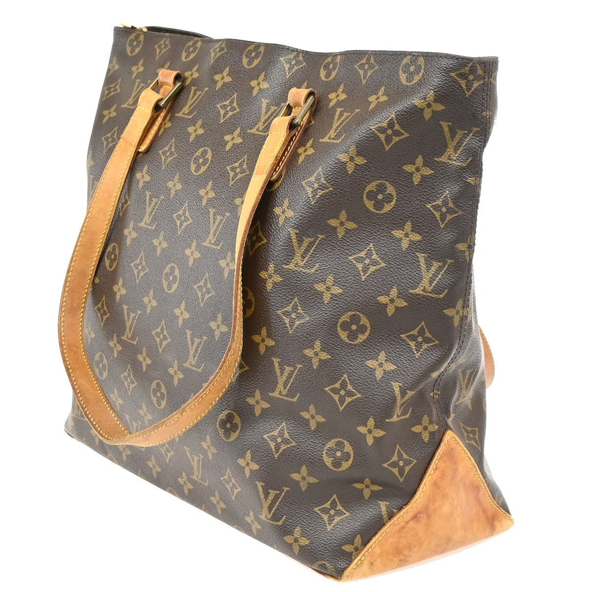 LOUIS VUITTON Cabas Mezzo Shoulder Bag Monogram Leather Brown M51151 73ZA298
