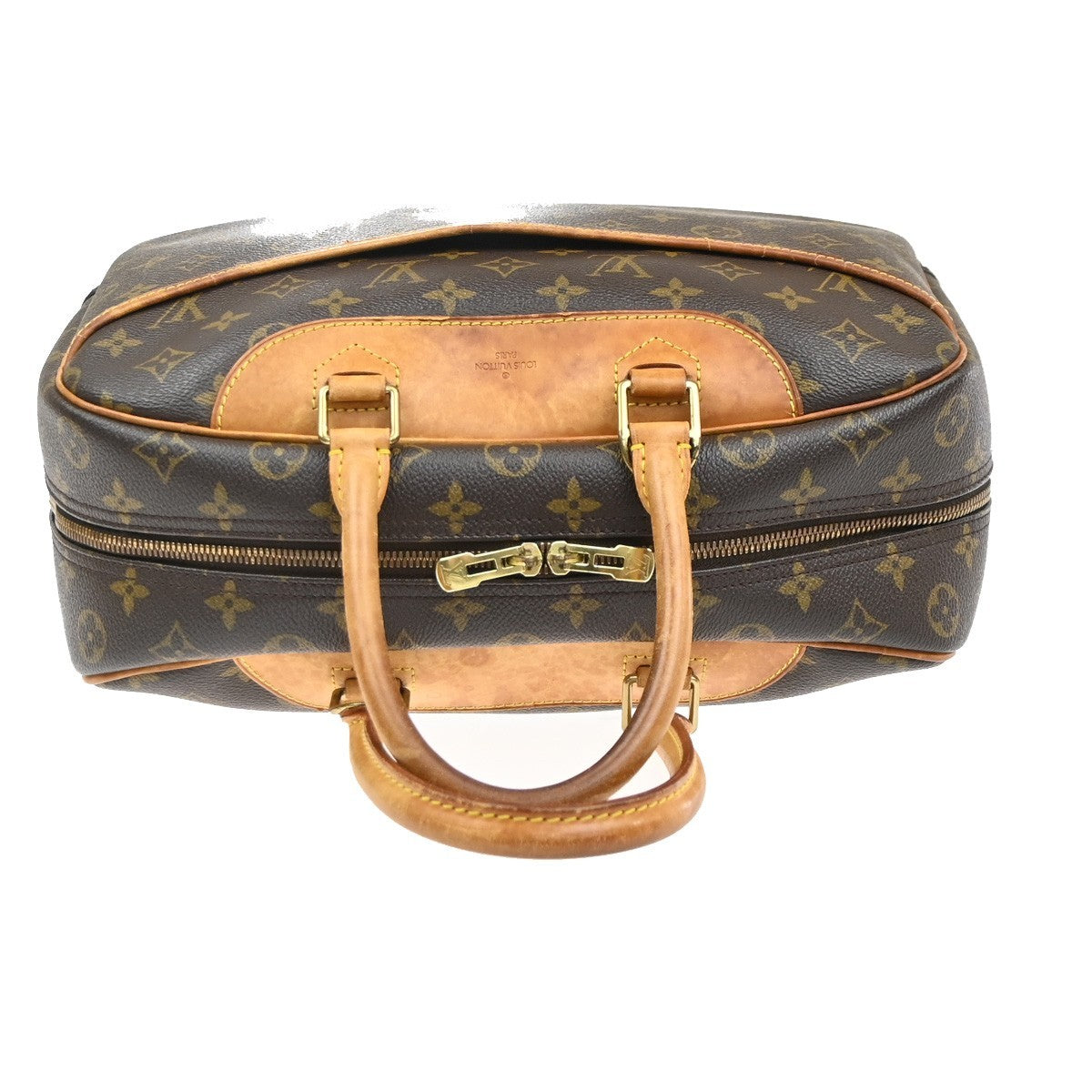 LOUIS VUITTON LV Logo Deauville Hand Bag Monogram Leather Brown M47270 37MA612