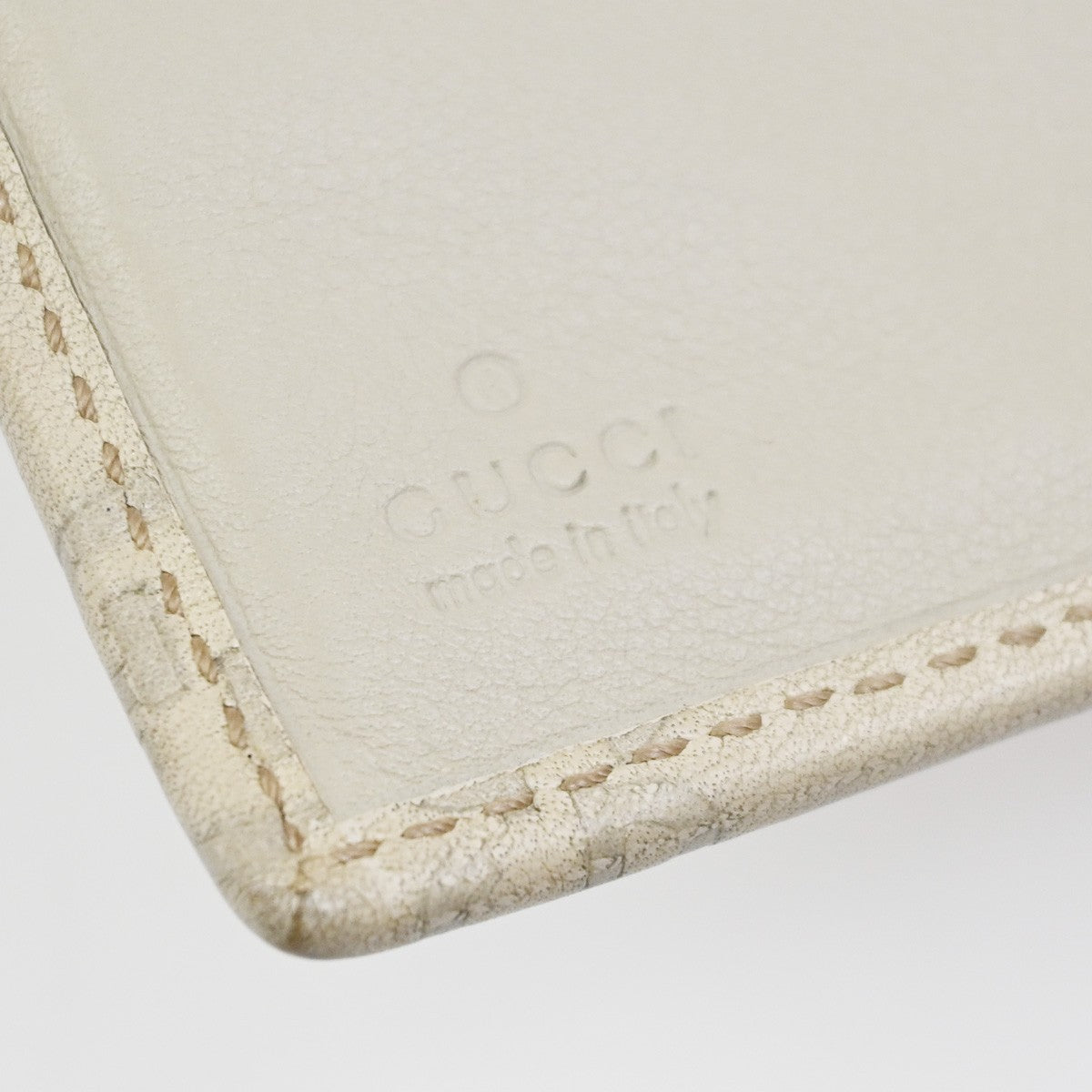 GUCCI GG Pattern Abbey Guccissima Bifold Wallet Leather Beige GHW Italy  05KD083