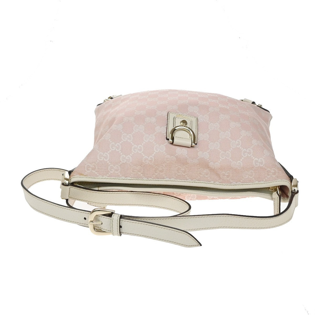 GUCCI Abbey GG Pattern Crossbody Shoulder Bag Canvas Leather Pink Italy 67YJ159