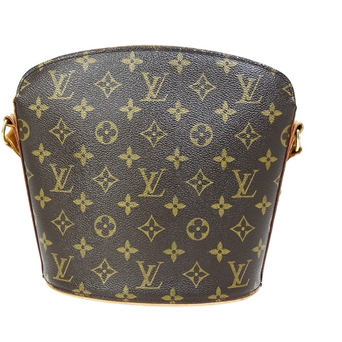 LOUIS VUITTON Logo Drouot Shoulder Bag Monogram Leather Brown M51290 86EB535