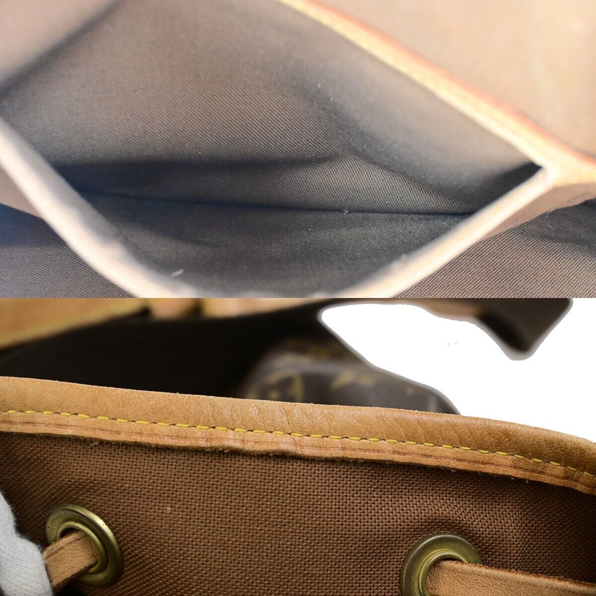 LOUIS VUITTON Montsouris GM Backpack Bag Monogram Leather Brown M51135 13EC875