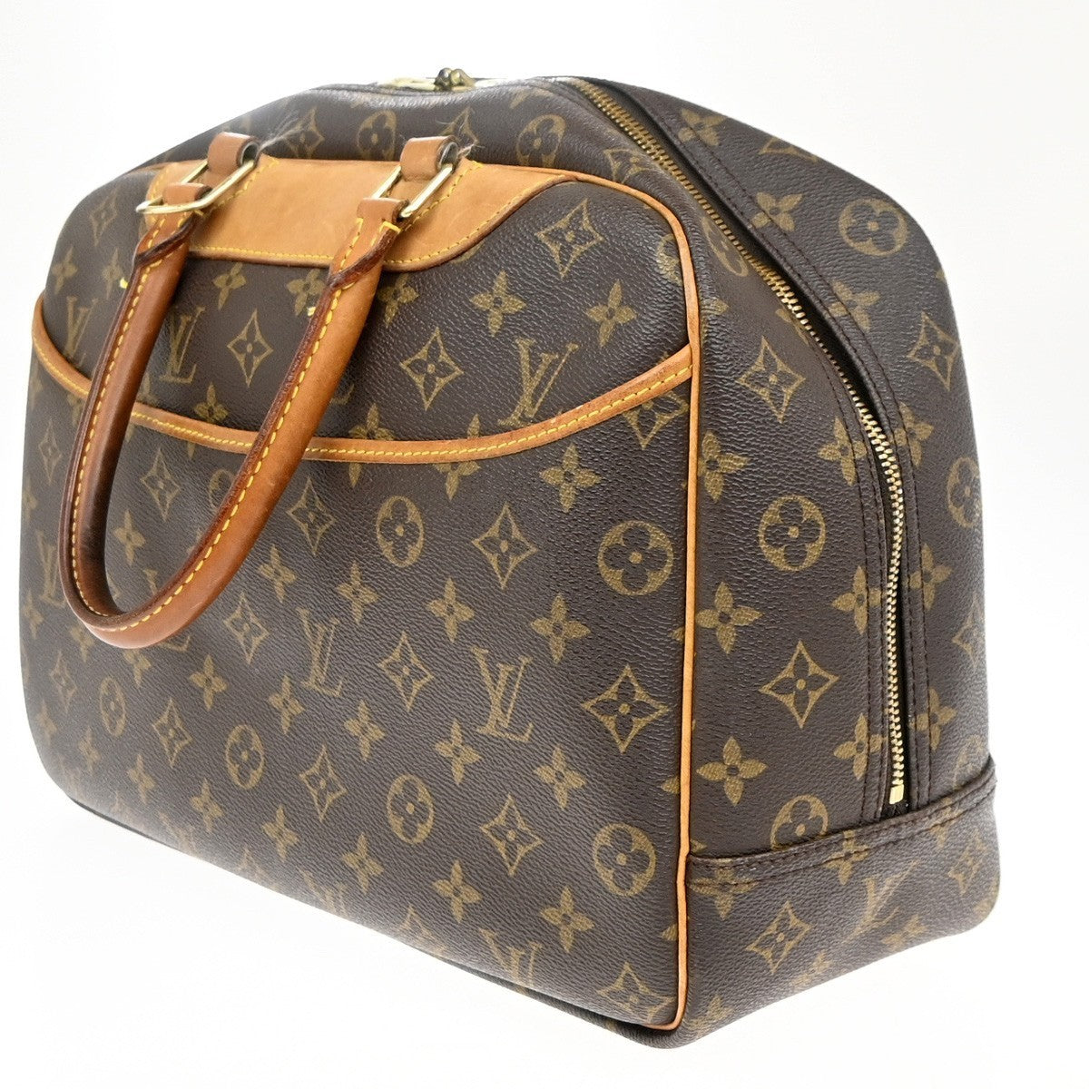 LOUIS VUITTON LV Logo Deauville Hand Bag Monogram Leather Brown M47270 86EG160