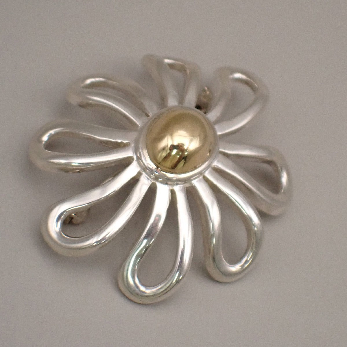 Tiffany & Co. Logo Daisy Flower Pin Brooch Silver 925/Gold 750 64RL337