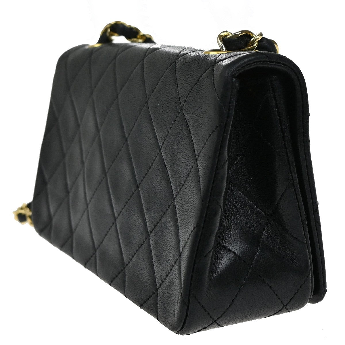 CHANEL CC Mini Matelasse Chain Shoulder Bag Leather Black GHW Vintage 385RL426