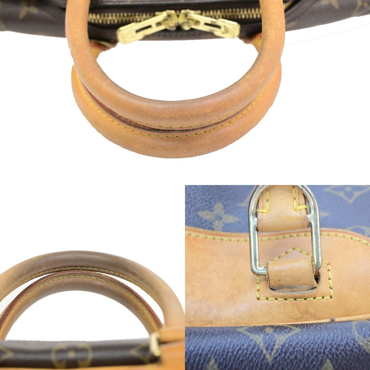 LOUIS VUITTON LV Logo Deauville Hand Bag Monogram Leather Brown M47270 86PA135
