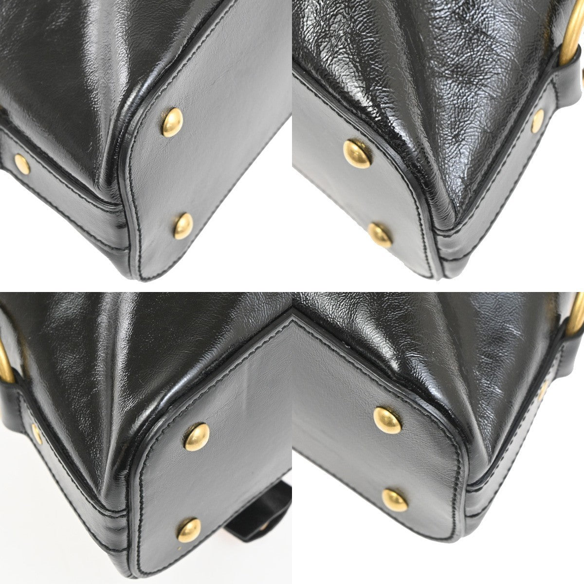 YVES SAINT LAURENT Medium Muse Shoulder Bag Patent Leather Black GHW 71TA627