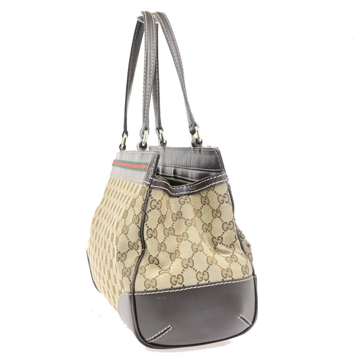 Gucci Logo Mayfair Bow Tote Bag GG Canvas Leather Beige/Brown GHW Italy 75PA125