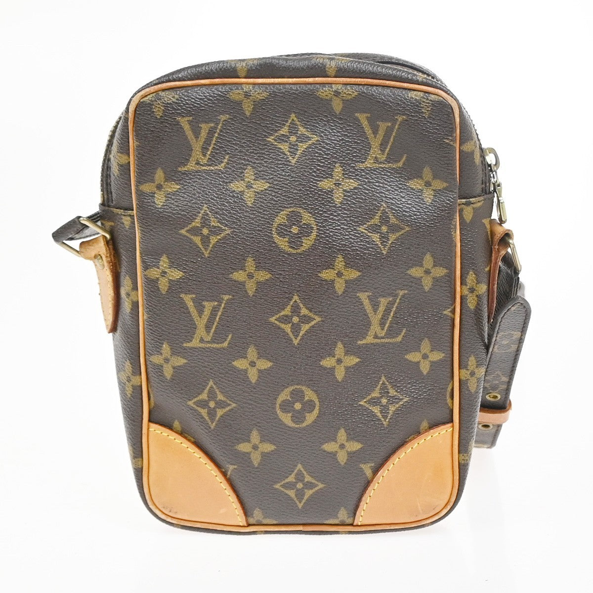 LOUIS VUITTON Danube Shoulder Bag Monogram Leather Brown USA M45266 32KC974