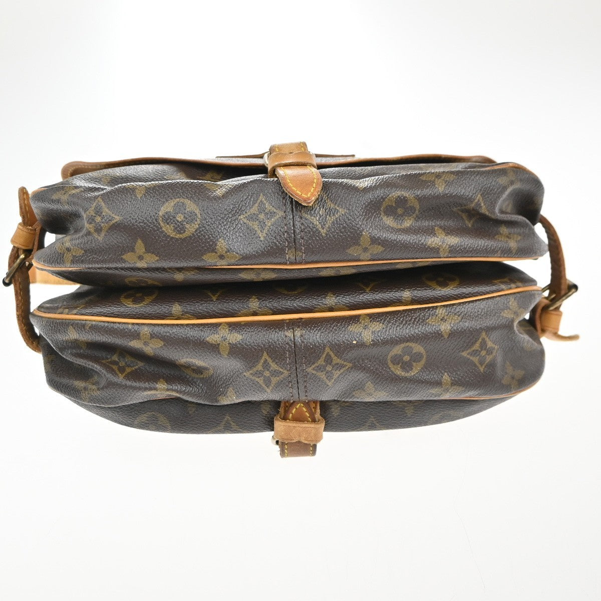 LOUIS VUITTON Logo Saumur 30 Shoulder Bag Monogram Leather Brown M42256 87EG368