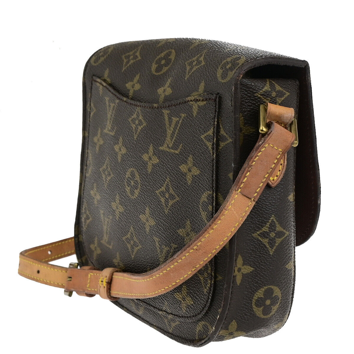 LOUIS VUITTON Saint Cloud MM Shoulder Bag Monogram Leather Brown M51243 80YG517