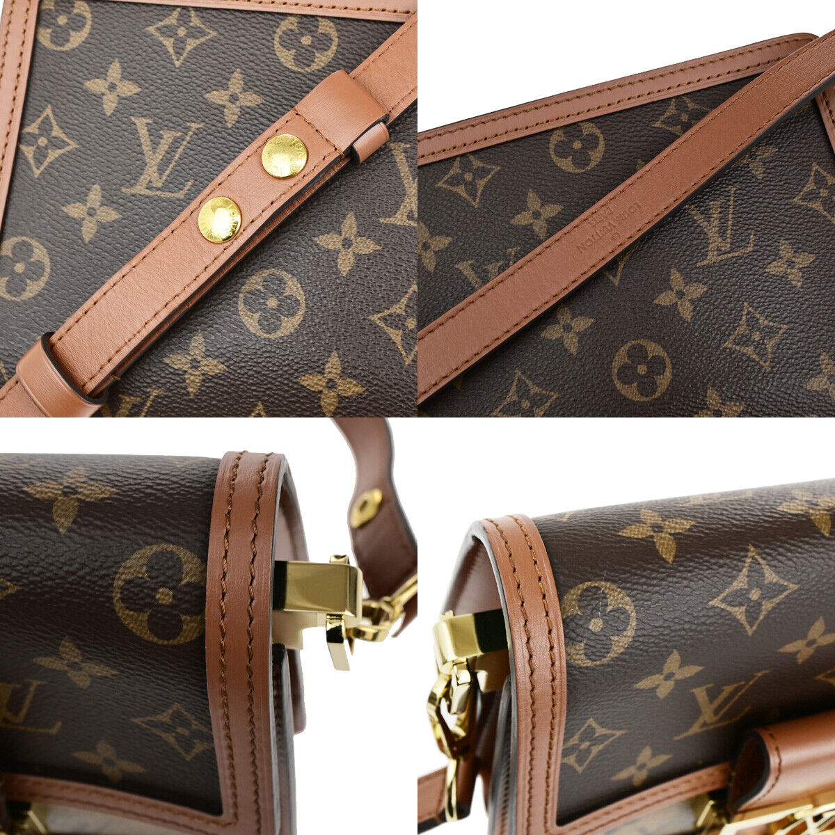 LOUIS VUITTON Mini Dauphine Shoulder Bag Monogram Reverse Brown M44580 342RK732