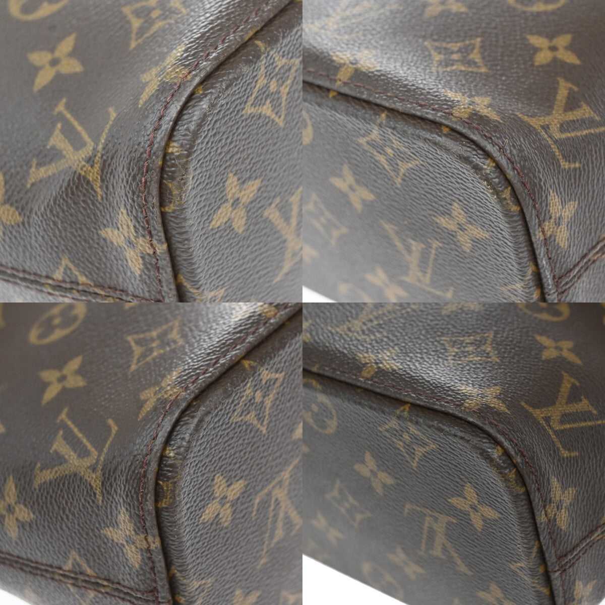 LOUIS VUITTON Logo Luco Shoulder Tote Bag Monogram Leather Brown M51155 31EE211