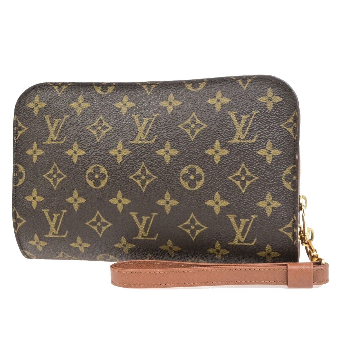 LOUIS VUITTON Orsay Clutch Hand Bag Monogram Leather Brown France M51790 30ED859