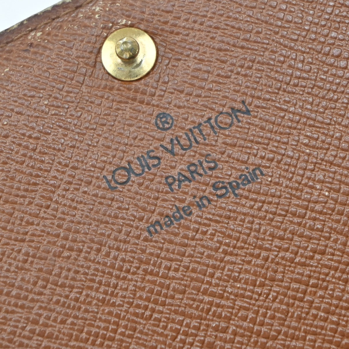 LOUIS VUITTON LV Logo 3 Set Bifold Trifold Wallet Monogram Leather Brown 63EG031