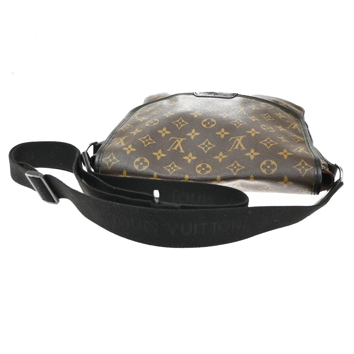 LOUIS VUITTON Bass MM Shoulder Bag Monogram Macassar Brown Black M56715 72KB468