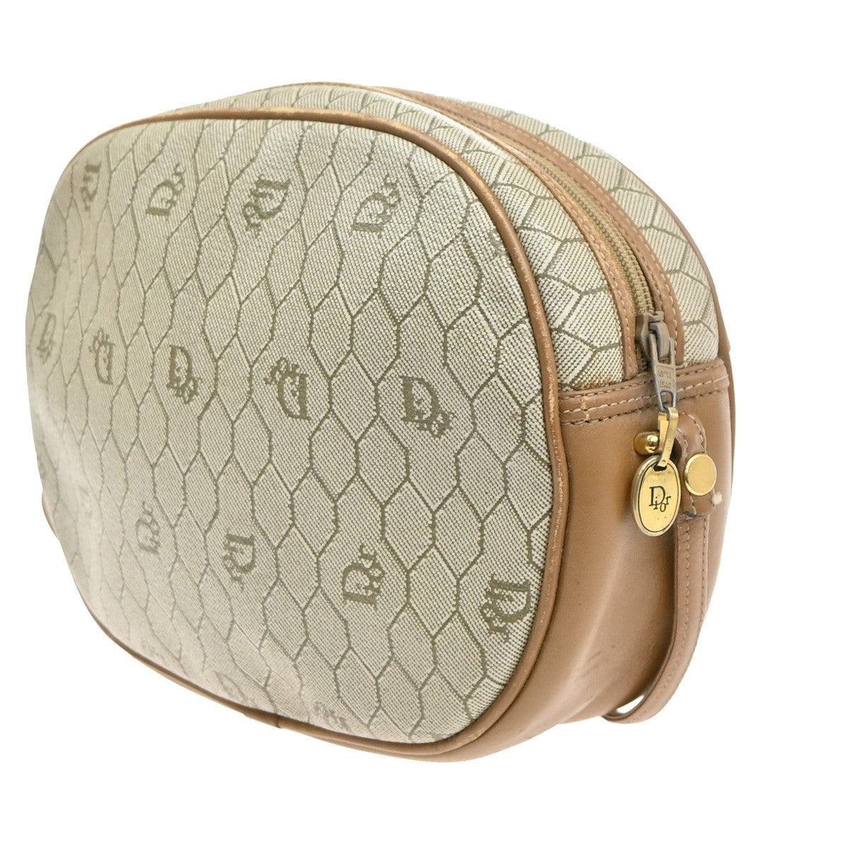 CHRISTIAN DIOR Logo Honeycomb Shoulder Bag PVC Leather BE BN GHW France 69MA651