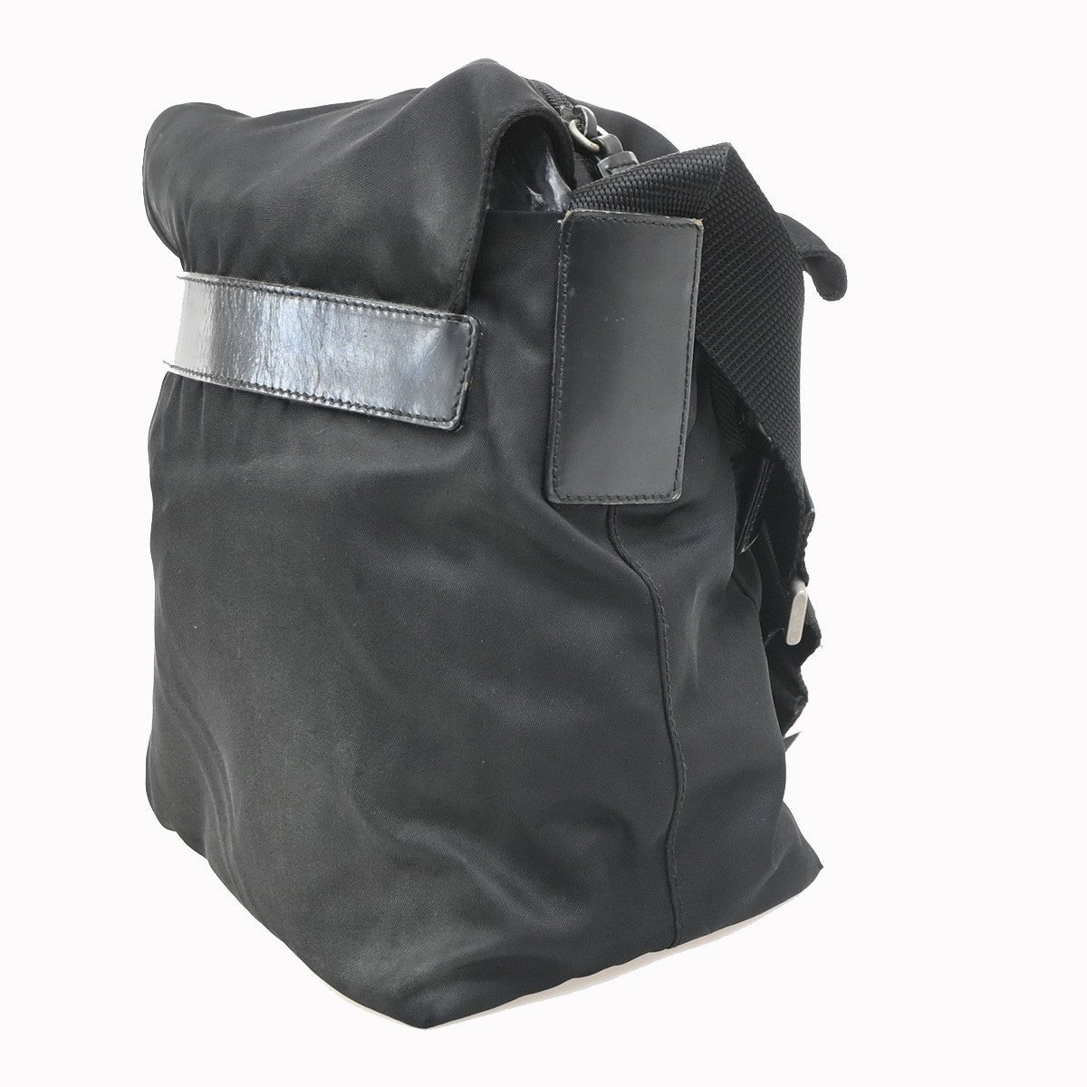 PRADA Logo Tessuto Mini Shouler Bag Nylon Leather Black SHW Italy 69YJ257