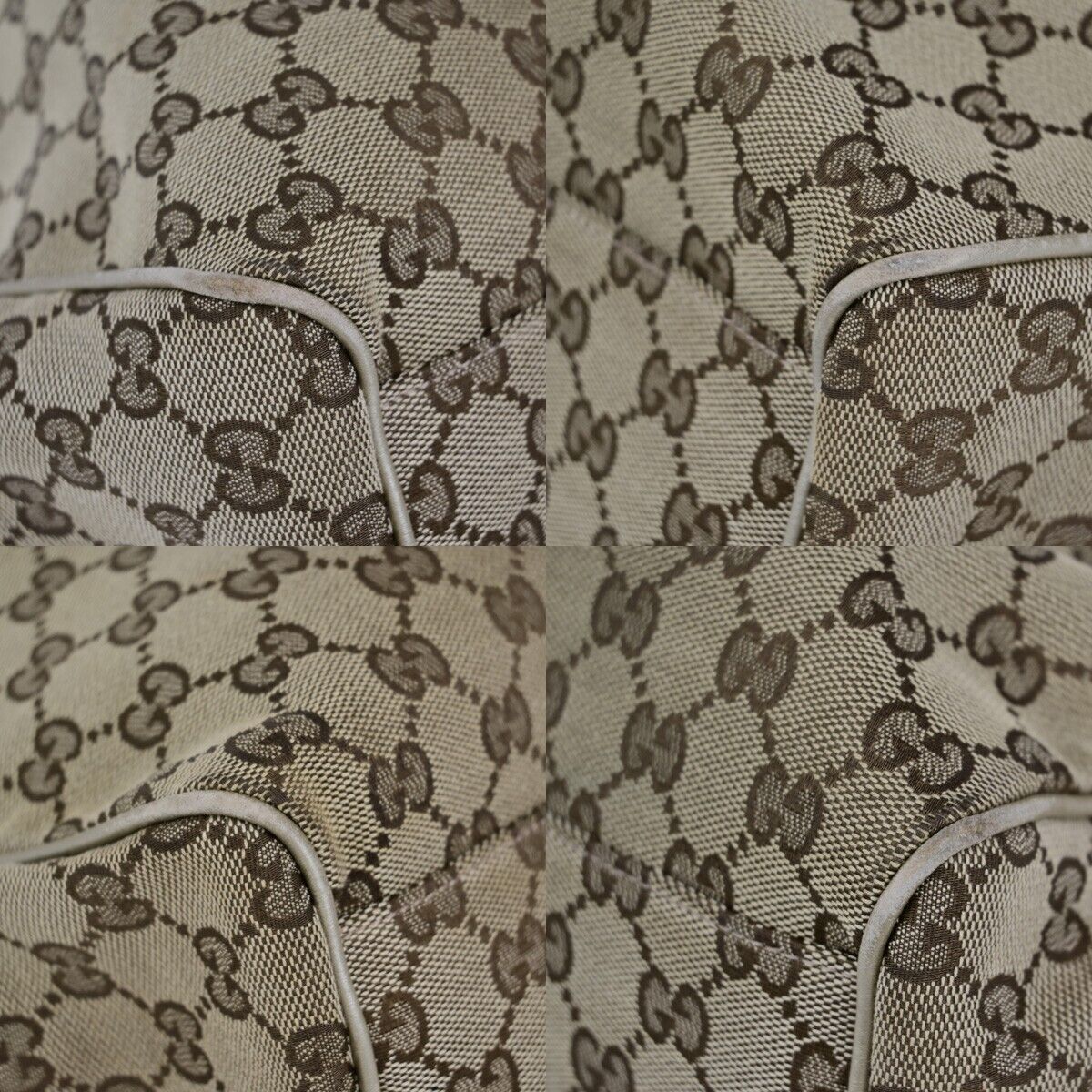 GUCCI Logo Sukey GG Pattern Shoulder Bag Canvas Leather Gold Brown GHW 35EC974