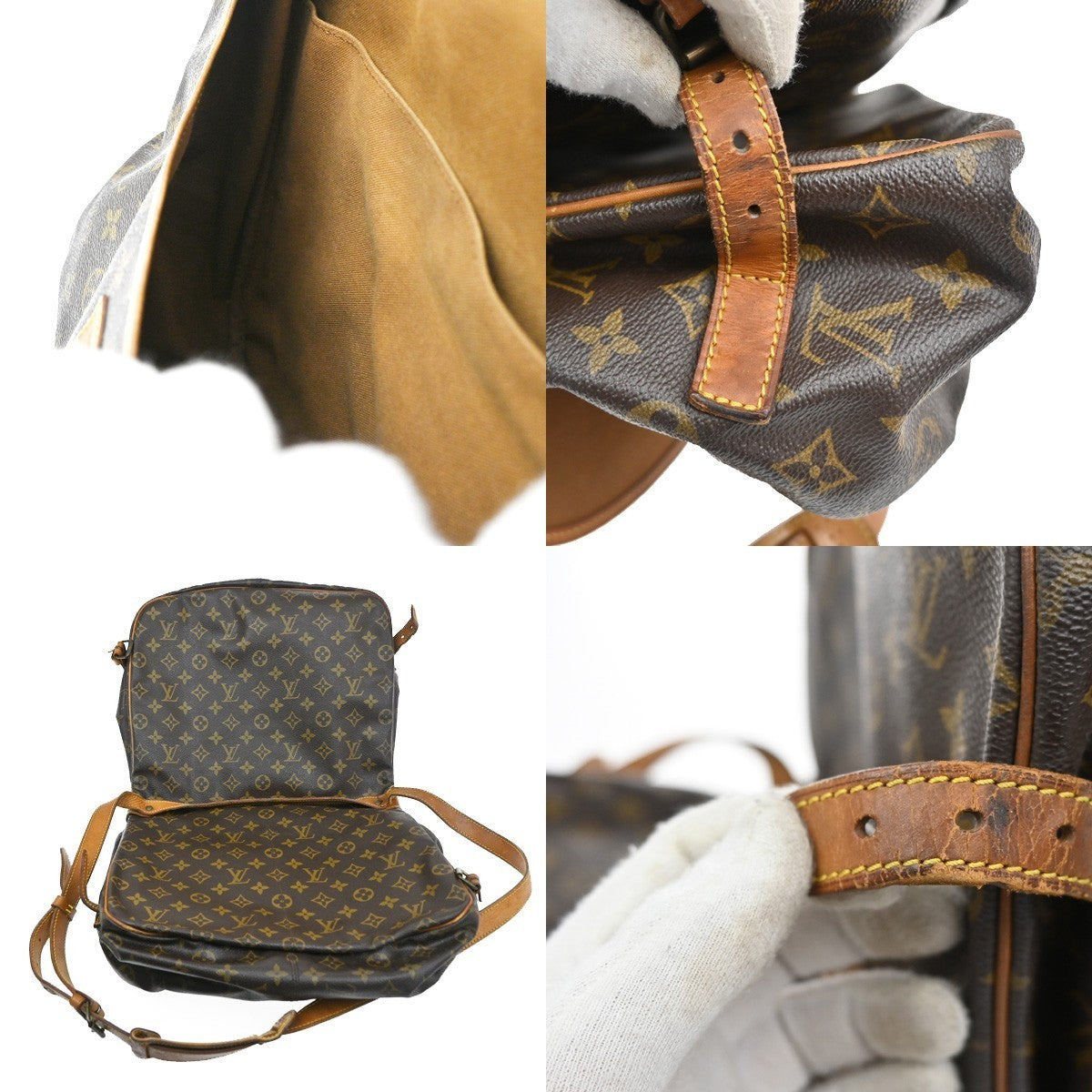 LOUIS VUITTON Saumur 35 Shoulder Bag Monogram Leather BN France M42254 80CA373