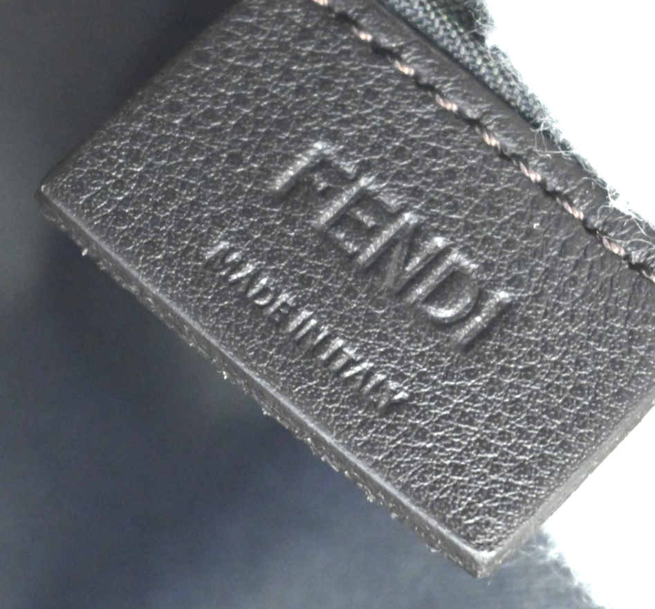 FENDI 3 Set Clutch Pouch Bag Leather Orange Pink Black SHW 34TA570