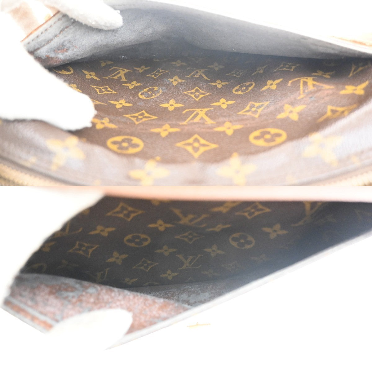 LOUIS VUITTON Jeune Fille GM Shoulder Bag Monogram Leather Brown M51225 65MA379