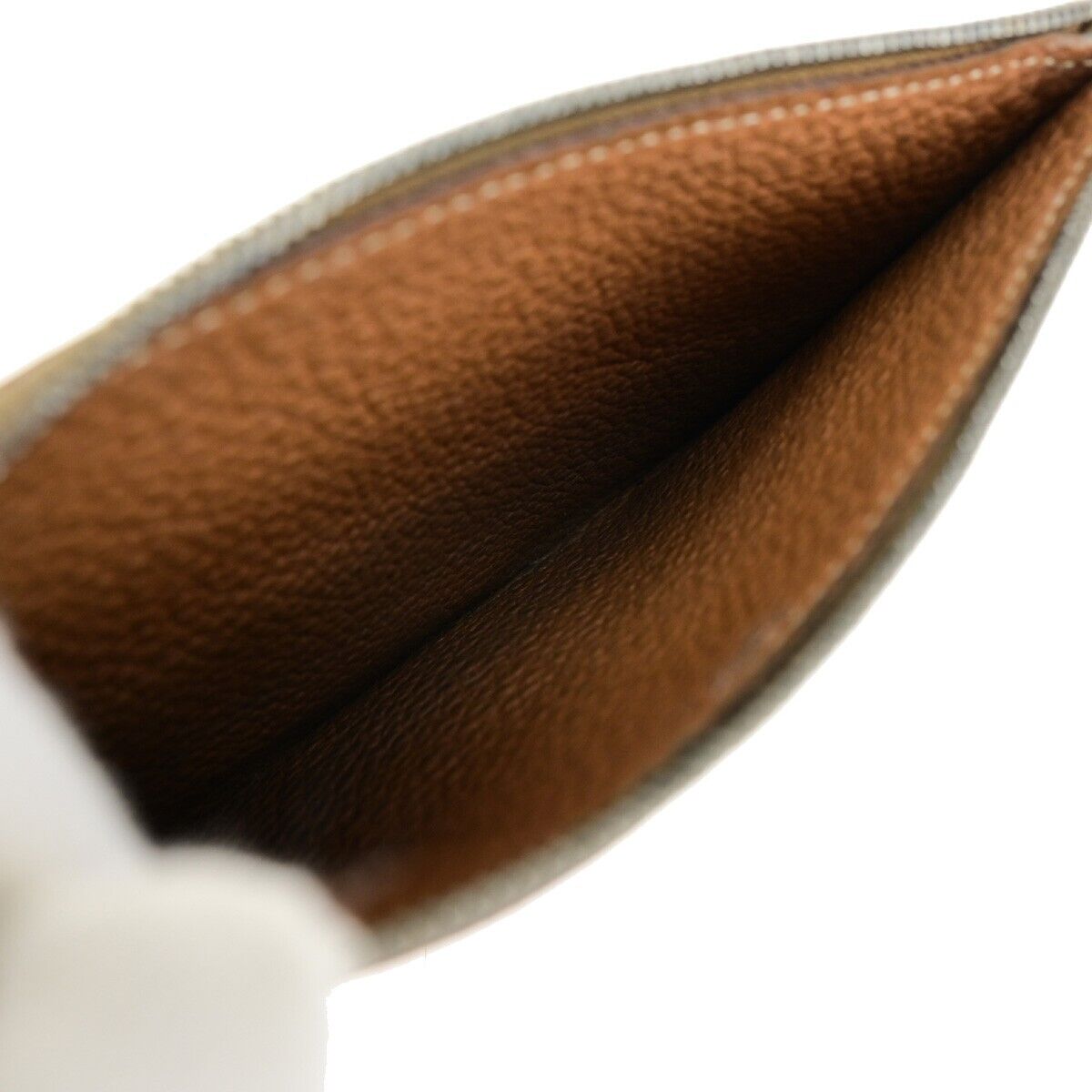 HERMES Dogon GM Coin Case Bicolor Bifold Wallet Togo Leather Bleu Jean 32KA284