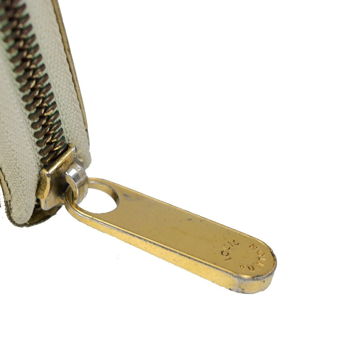 LOUIS VUITTON Zippy Wallet Purse Damier Azur Leather White N60019 05EB293