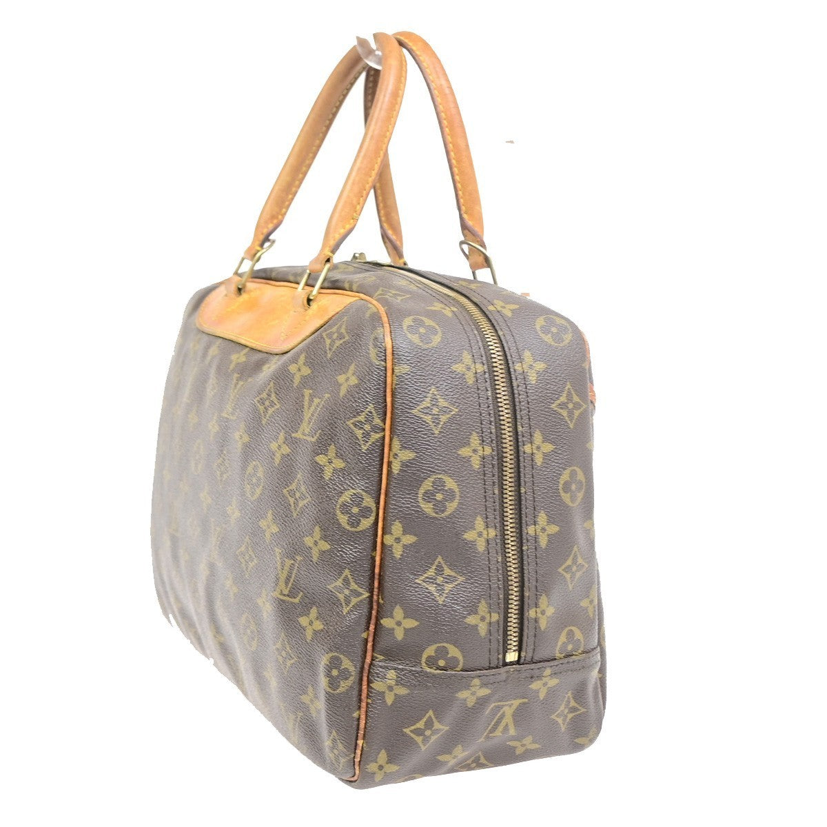 LOUIS VUITTON LV Logo Deauville Hand Bag Monogram Leather Brown M47270 30PA134