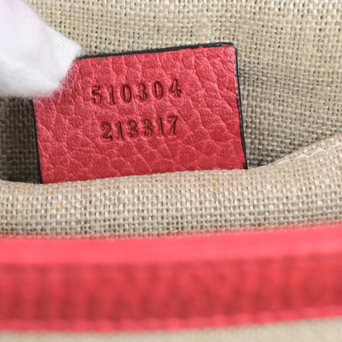 GUCCI Logo Interlocking G Chain Mini Shoulder Bag Leather Red GHW Italy 52YG617