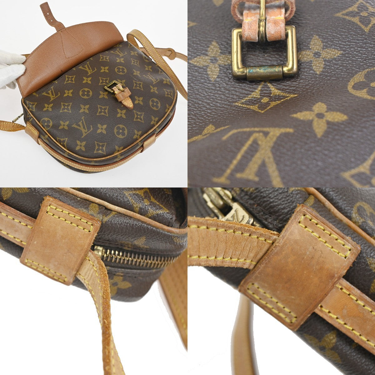 LOUIS VUITTON Jeune Fille MM Shoulder Bag Monogram Leather Brown M51226 39KC732