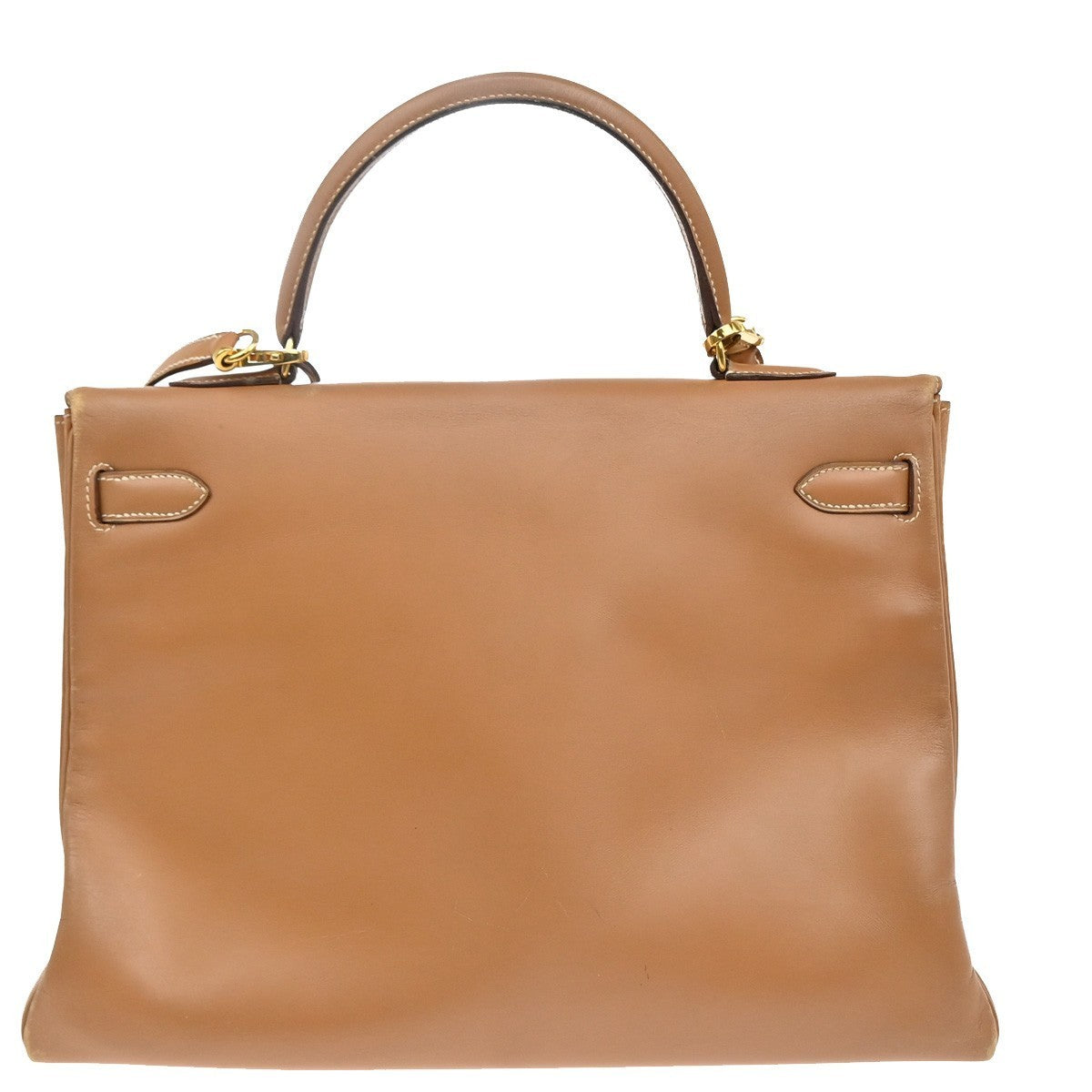 HERMES Kelly 35 2Way Shoulder Hand Bag Chamonix Leather Brown Vintage 247RF960