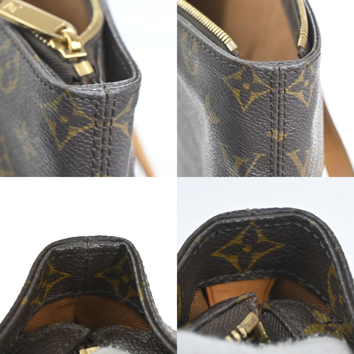 LOUIS VUITTON Cabas Mezzo Shoulder Bag Monogram Leather Brown M51151 77CA804