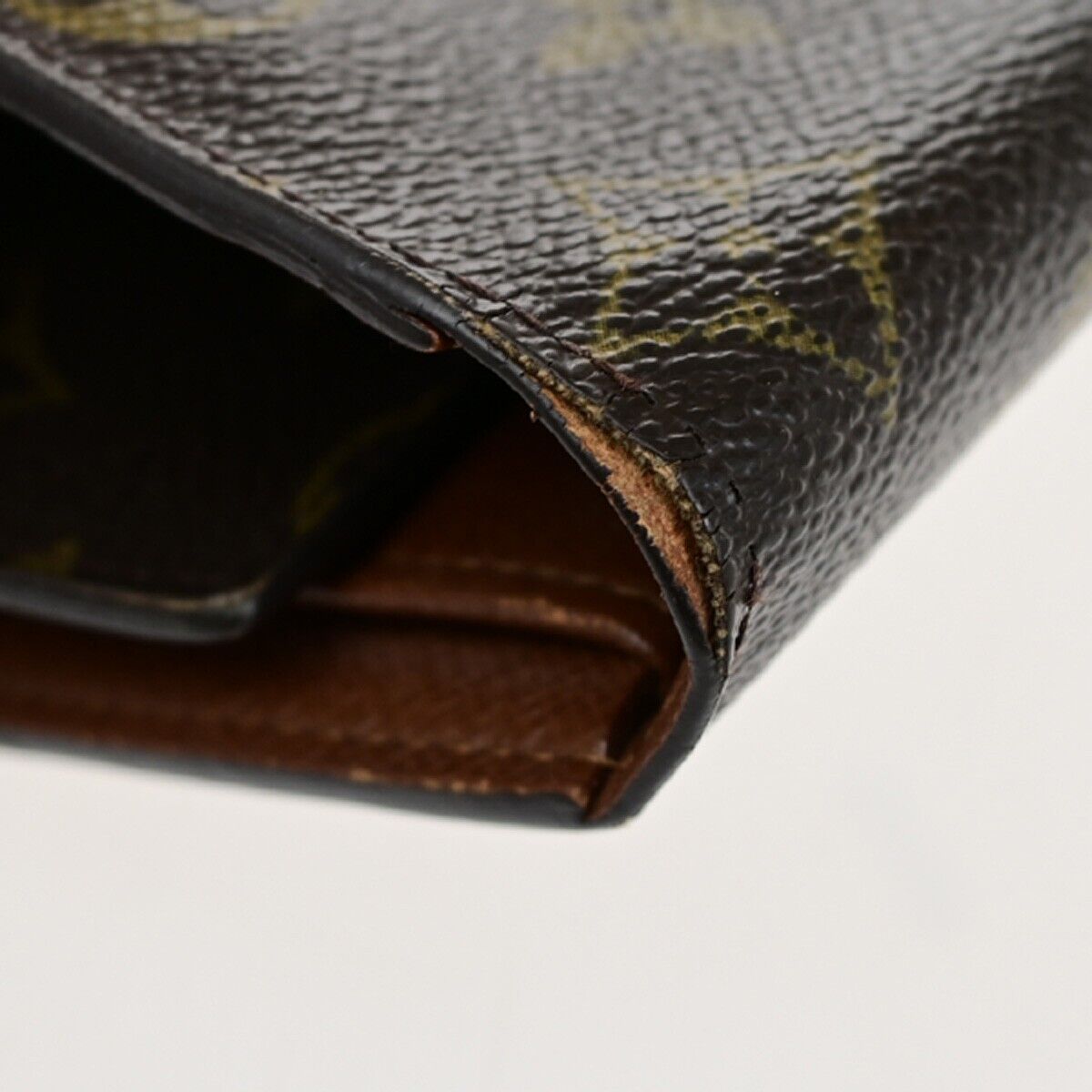 LOUIS VUITTON LV Logo 4 Set Bifold Trifold Long Wallet Monogram Brown 65FA708