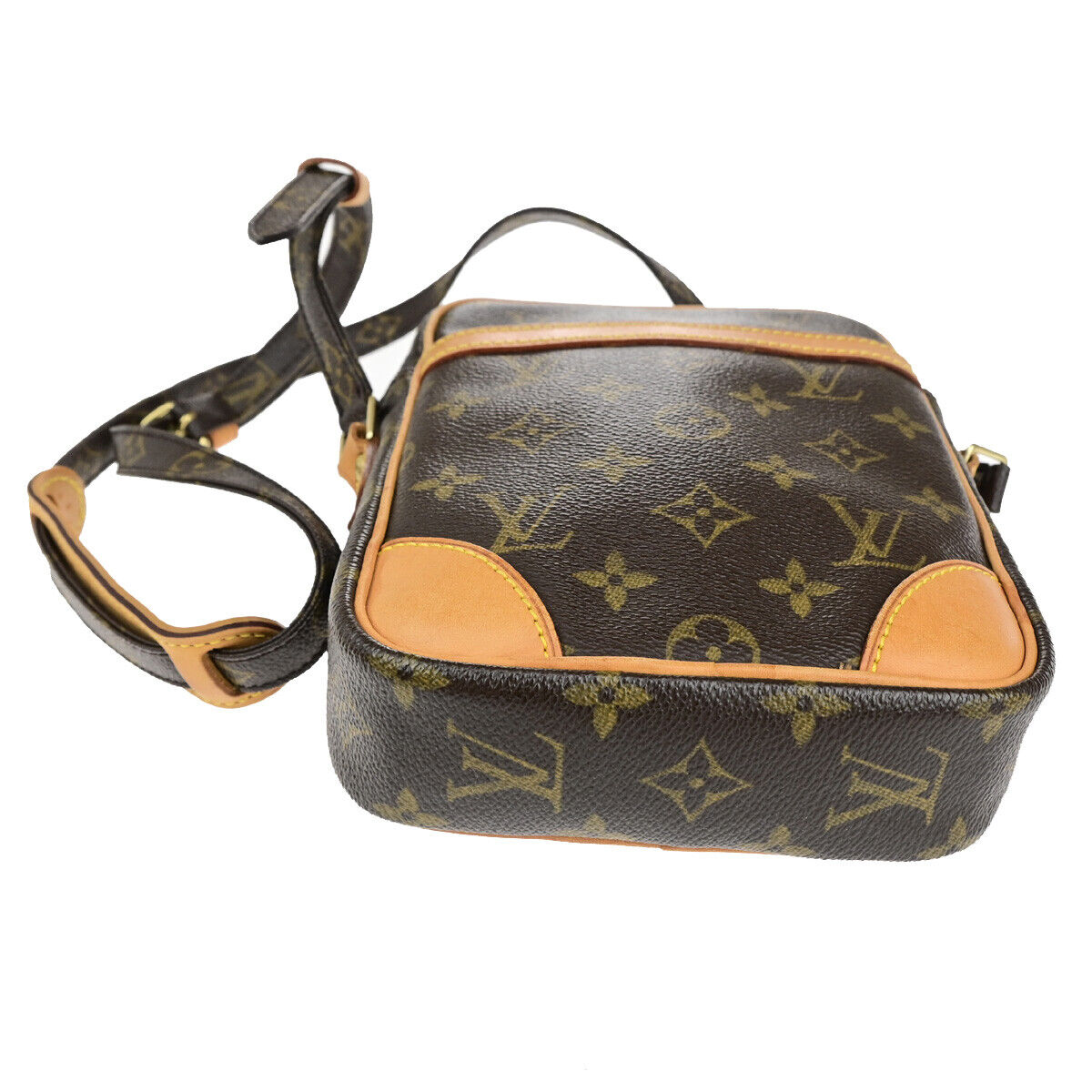 LOUIS VUITTON Danube Shoulder Bag Monogram Leather Brown France M45266 85RF202