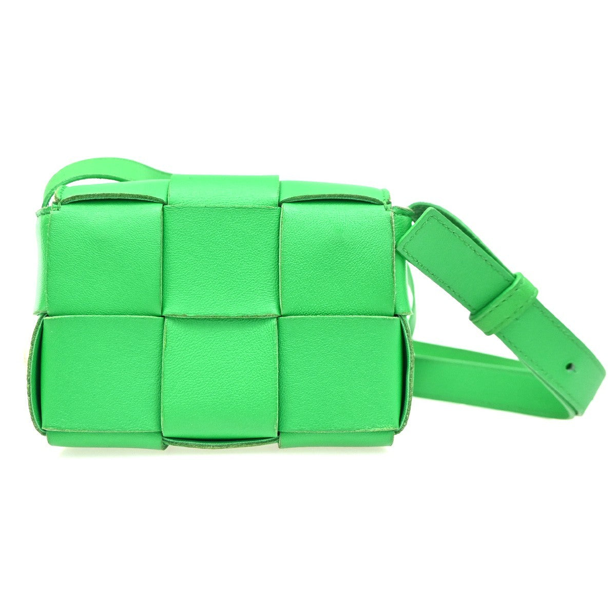 BOTTEGA VENETA Cassette Intrecciato Shoulder Bag Leather Green Parakeet 14ZA101