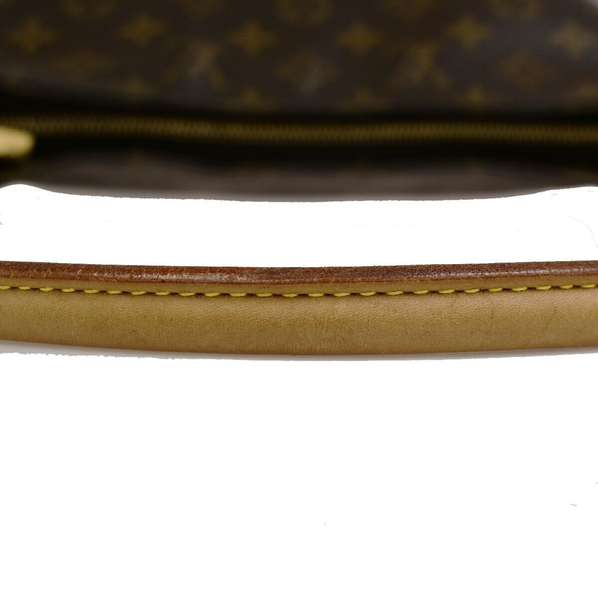 LOUIS VUITTON Logo Looping GM Shoulder Bag Monogram Leather Brown M51145 14EE098