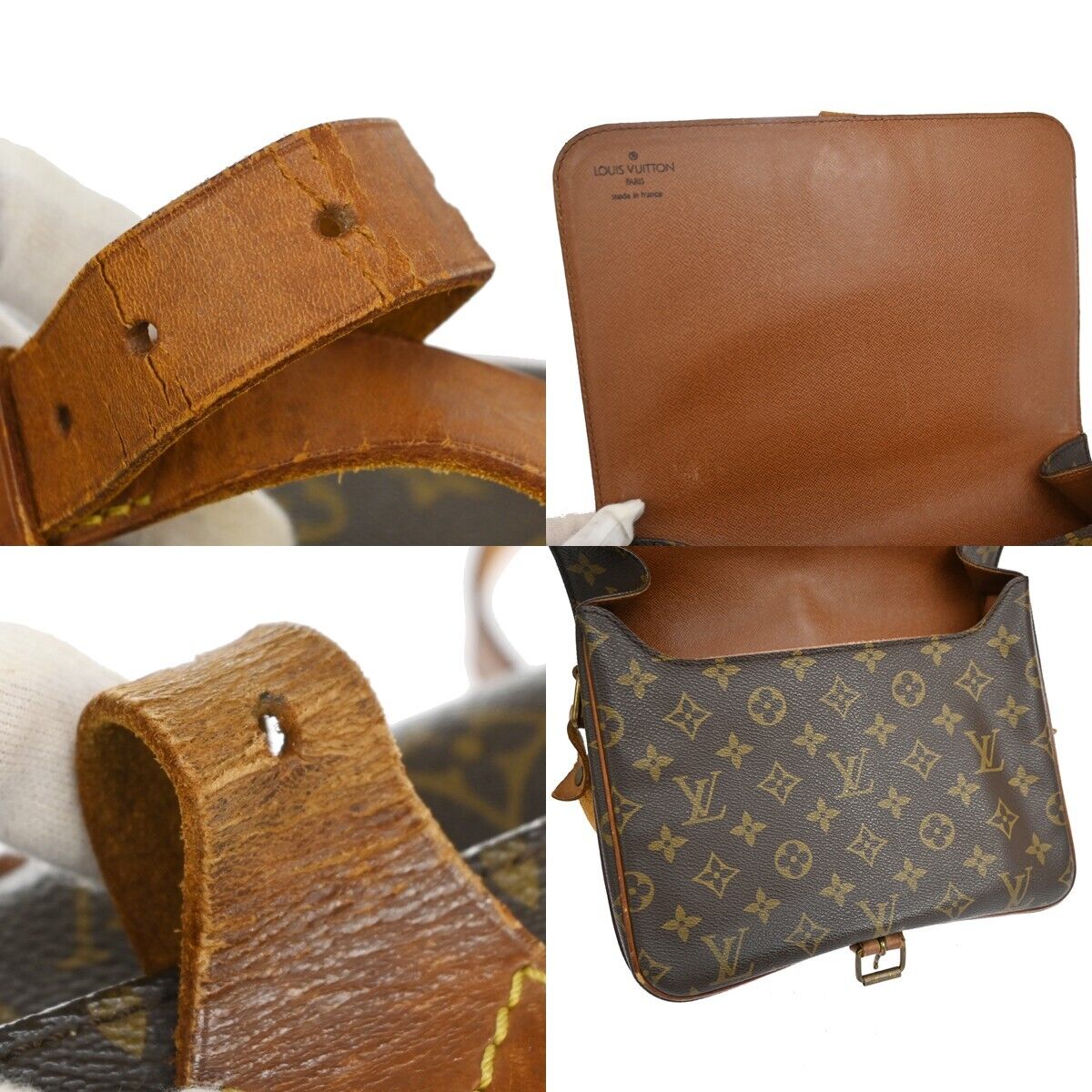 LOUIS VUITTON Cartouchiere GM Shoulder Bag Monogram Leather Brown M51252 36ED393