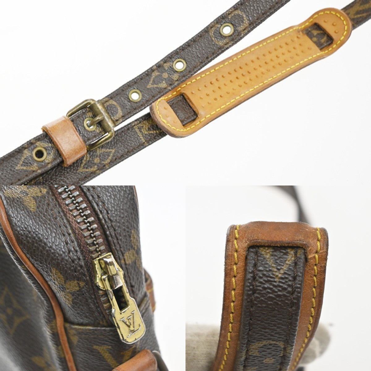 LOUIS VUITTON Danube Shoulder Bag Monogram Leather Brown France M45266 36PA002