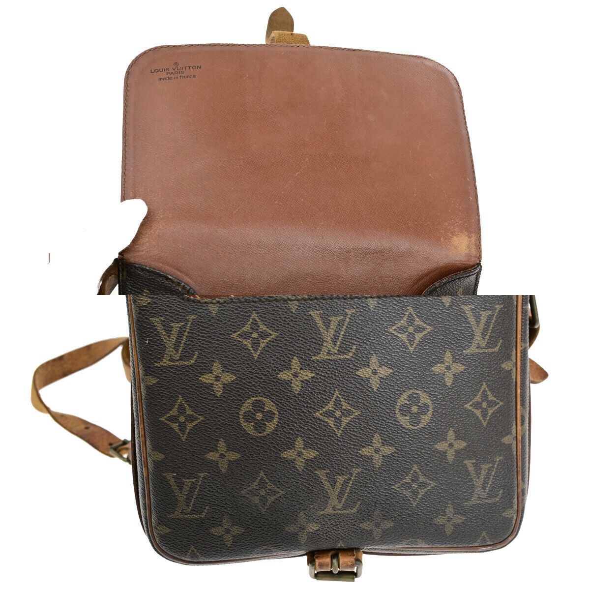 LOUIS VUITTON Cartouchiere MM Shoulder Bag Monogram Leather Brown M51253 61SH981