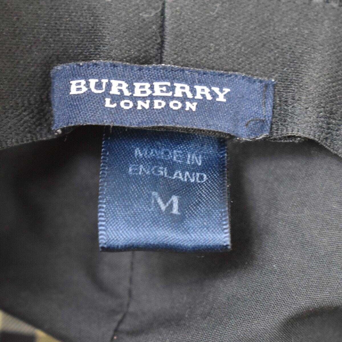 BURBERRY LONDON Logo Bucket Hat #M Cotton Wool Leather Black 04JH711
