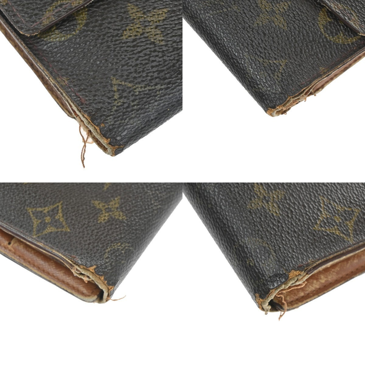 13.Live LOUIS VUITTON 3 Set Bifold Wallet Canvas Monogram Idylle Leather 66KC398