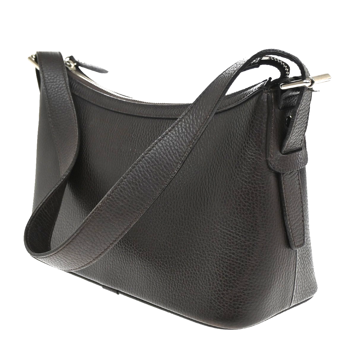 BURBERRY Logo Nova Check Shoulder Bag Leather Brown SHW 62CA380
