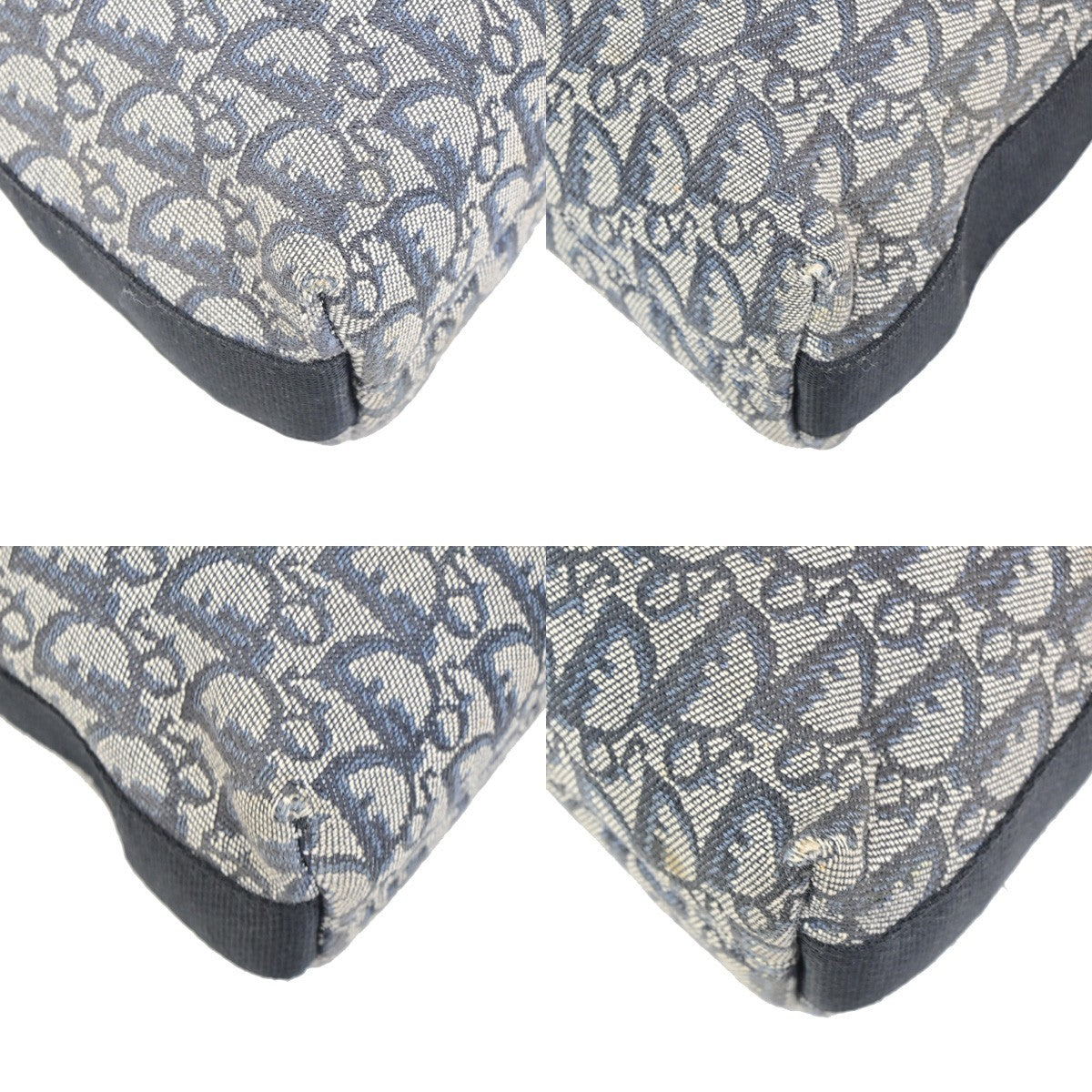 CHRISTIAN DIOR Logo Trotter Messenger Cross shoulder Bag Canvas Blue SHW 31PA126