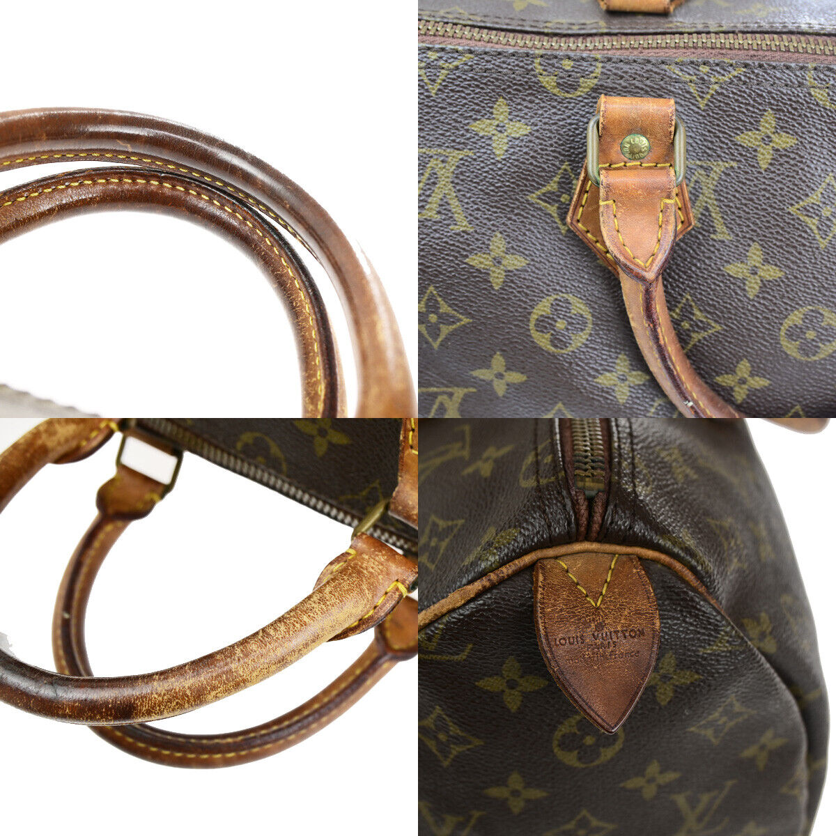 LOUIS VUITTON Speedy 35 Travel Hand Bag Monogram Leather Brown M41524 36YG523